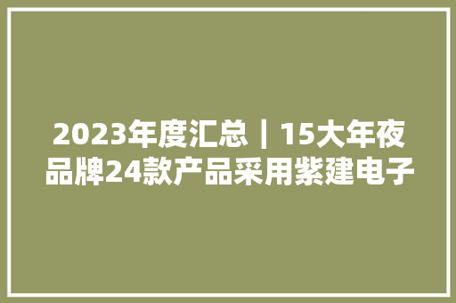 2023年度汇总｜15大年夜品牌24款产品采用紫建电子锂离子电池