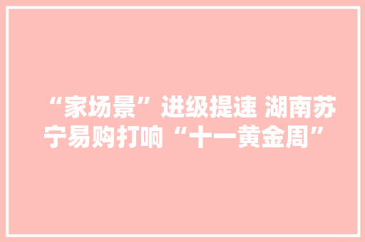 “家场景”进级提速 湖南苏宁易购打响“十一黄金周”家电促销战