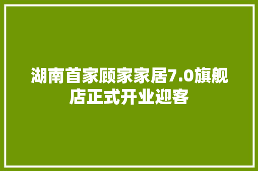 湖南首家顾家家居7.0旗舰店正式开业迎客