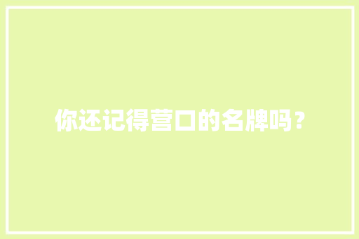 你还记得营口的名牌吗？