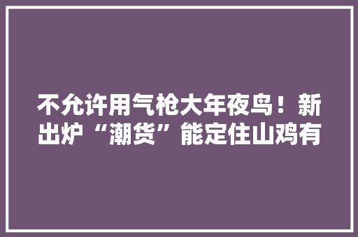 不允许用气枪大年夜鸟！新出炉“潮货”能定住山鸡有钱人都喜好用