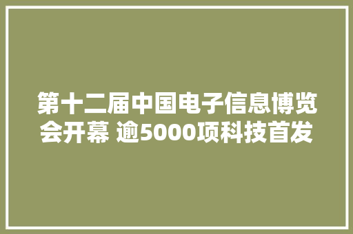 第十二届中国电子信息博览会开幕 逾5000项科技首发产品集中亮相
