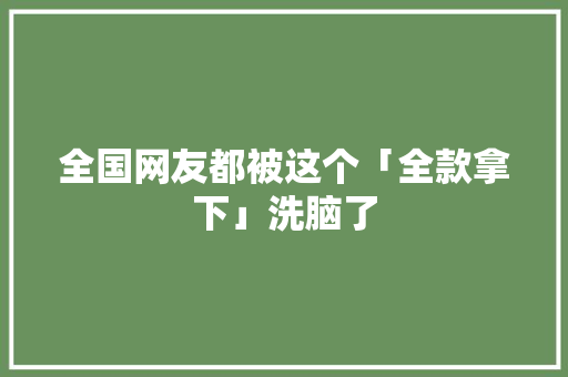 全国网友都被这个「全款拿下」洗脑了
