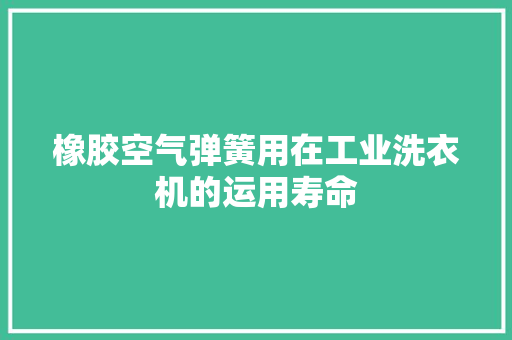 橡胶空气弹簧用在工业洗衣机的运用寿命