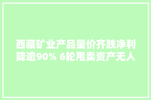 西藏矿业产品量价齐跌净利降逾90% 6轮甩卖资产无人问津拟4折亏本清仓
