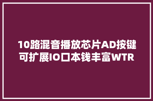 10路混音播放芯片AD按键可扩展IO口本钱丰富WTR096A-16S