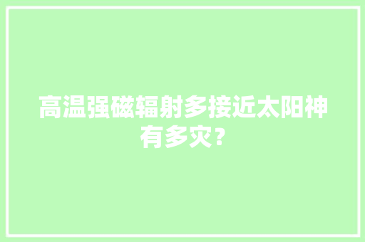 高温强磁辐射多接近太阳神有多灾？,探测器能探测到哪些东西。