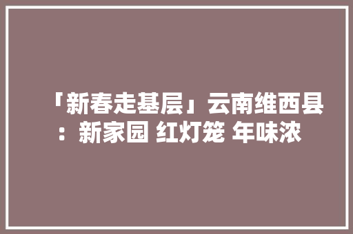 「新春走基层」云南维西县：新家园 红灯笼 年味浓