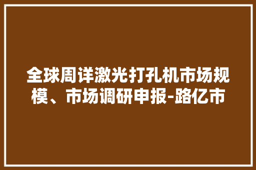 全球周详激光打孔机市场规模、市场调研申报-路亿市场策略
