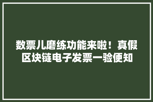 数票儿磨练功能来啦！真假区块链电子发票一验便知,发票查询全国统一发票查询平台。