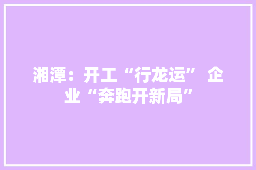 湘潭：开工“行龙运” 企业“奔跑开新局”