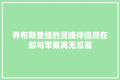 乔布斯曾经的灵魂伴侣现在却与苹果再无瓜葛
