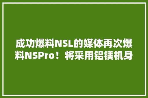 成功爆料NSL的媒体再次爆料NSPro！将采用铝镁机身并年中推出