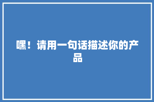嘿！请用一句话描述你的产品