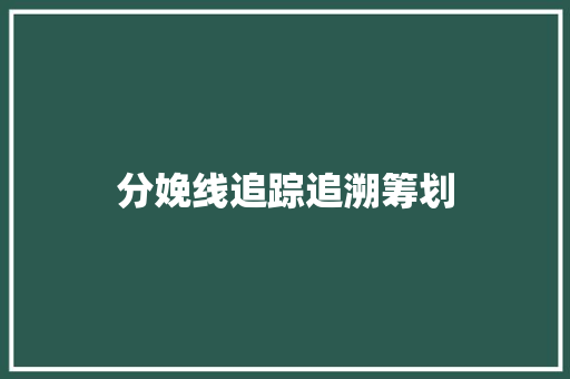 分娩线追踪追溯筹划