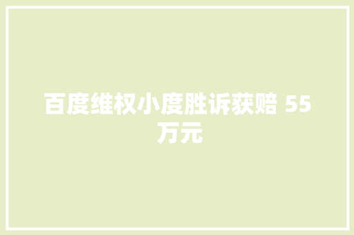 百度维权小度胜诉获赔 55 万元