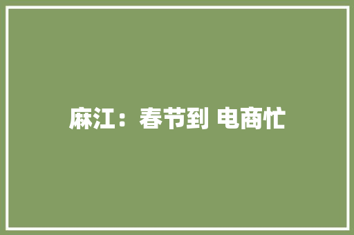 麻江：春节到 电商忙,电商平台推广公司。
