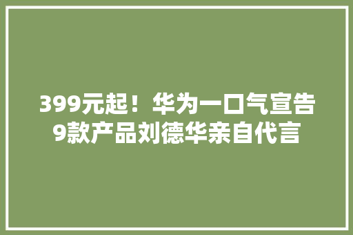 399元起！华为一口气宣告9款产品刘德华亲自代言