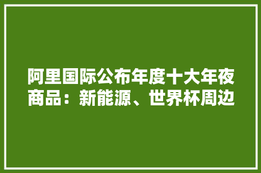 阿里国际公布年度十大年夜商品：新能源、世界杯周边、供暖设备成爆款