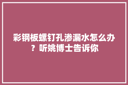 彩钢板螺钉孔渗漏水怎么办？听姚博士告诉你,螺钉型号及尺寸规格表。