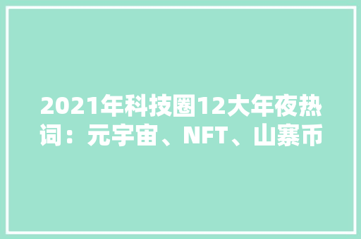 2021年科技圈12大年夜热词：元宇宙、NFT、山寨币……你知道几个？