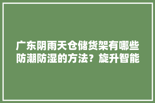 广东阴雨天仓储货架有哪些防潮防湿的方法？旋升智能仓储
