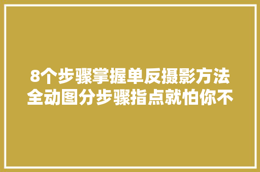 8个步骤掌握单反摄影方法全动图分步骤指点就怕你不看