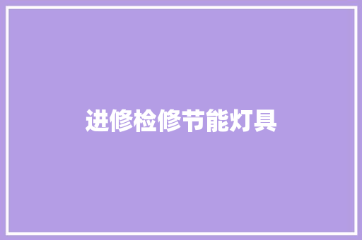 进修检修节能灯具
