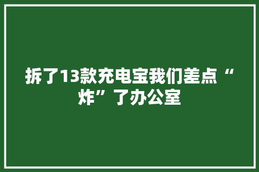 拆了13款充电宝我们差点“炸”了办公室