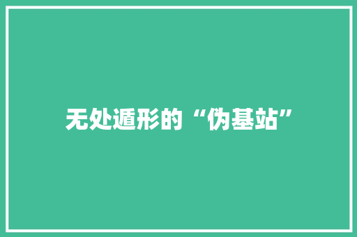 无处遁形的“伪基站”
