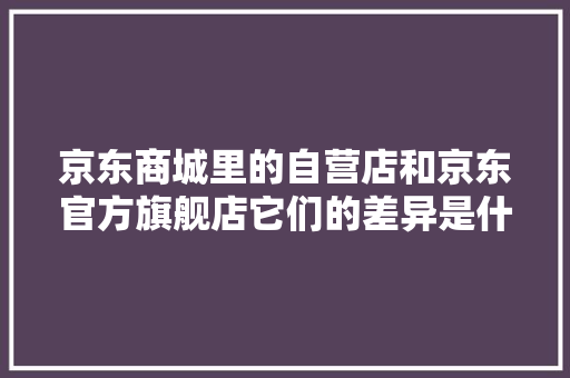 京东商城里的自营店和京东官方旗舰店它们的差异是什么？