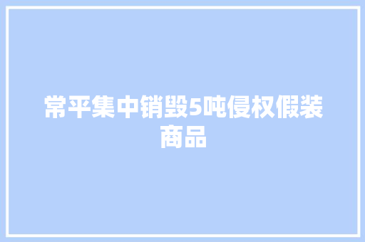 常平集中销毁5吨侵权假装商品
