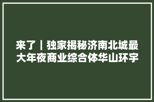 来了｜独家揭秘济南北城最大年夜商业综合体华山环宇城
