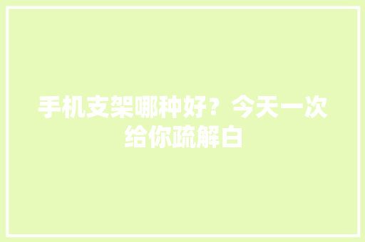 手机支架哪种好？今天一次给你疏解白