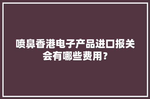 喷鼻香港电子产品进口报关会有哪些费用？