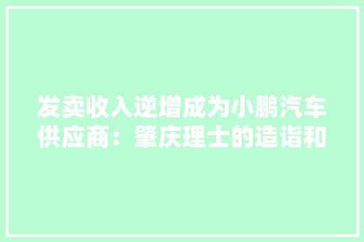 发卖收入逆增成为小鹏汽车供应商：肇庆理士的造诣和妄图