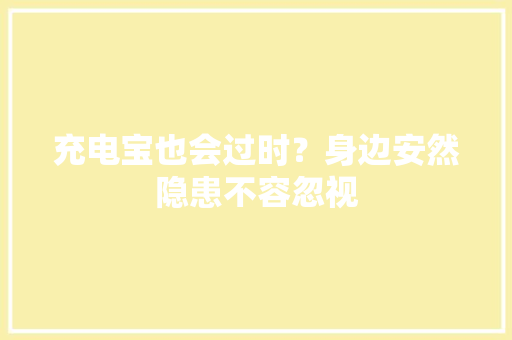 充电宝也会过时？身边安然隐患不容忽视 充电宝也会过时？身边安然隐患不容忽视 智能家居