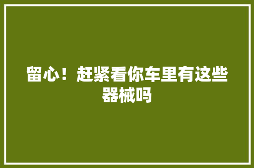 留心！赶紧看你车里有这些器械吗