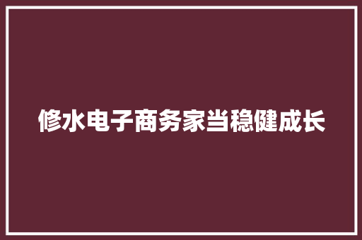 修水电子商务家当稳健成长