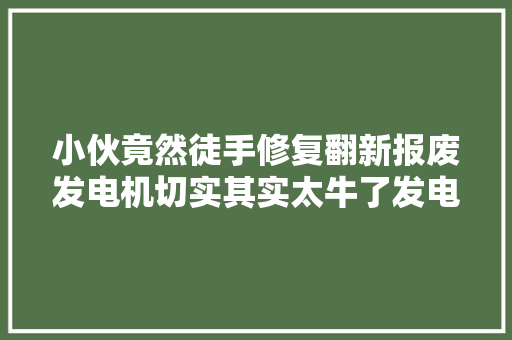 小伙竟然徒手修复翻新报废发电机切实其实太牛了发电机