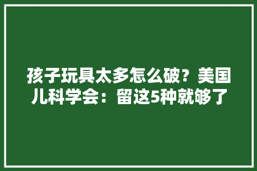 孩子玩具太多怎么破？美国儿科学会：留这5种就够了