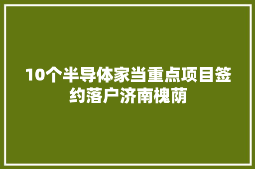 10个半导体家当重点项目签约落户济南槐荫