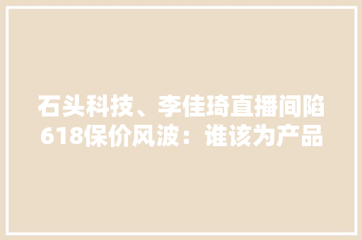 石头科技、李佳琦直播间陷618保价风波：谁该为产品降价负责