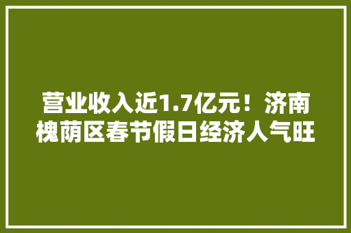 营业收入近1.7亿元！济南槐荫区春节假日经济人气旺市场兴
