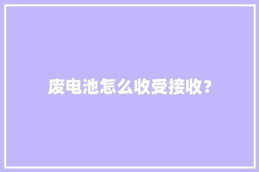 废电池怎么收受接收？