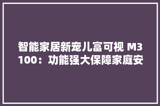智能家居新宠儿富可视 M3100：功能强大保障家庭安然