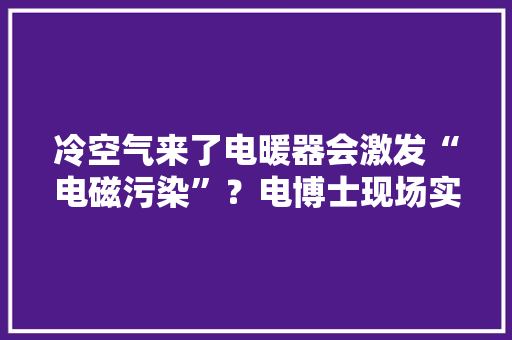 冷空气来了电暖器会激发“电磁污染”？电博士现场实测：质量合格均相符标准