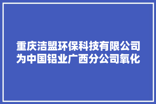 重庆洁盟环保科技有限公司为中国铝业广西分公司氧化铝项目高压清洗机采购从新招标