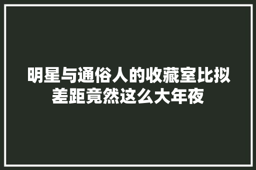 明星与通俗人的收藏室比拟差距竟然这么大年夜