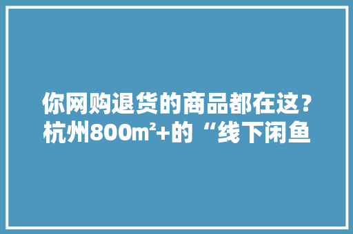 你网购退货的商品都在这？杭州800㎡+的“线下闲鱼”仓库一路去看看,京东快递单号查询。